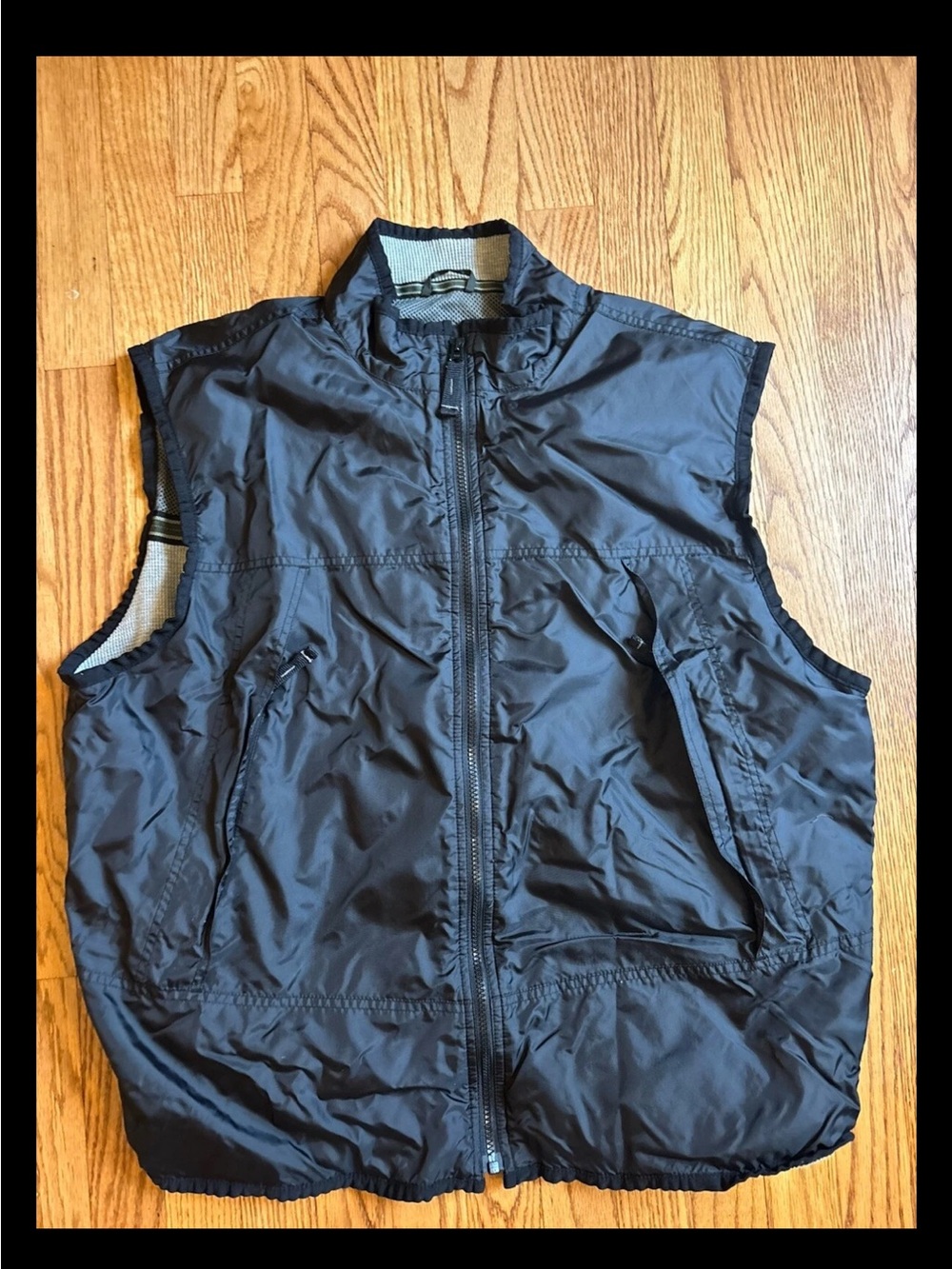 Vintage Y2K Gap Tech Vest Mens XL Full Zip Nylon Gorpcore Windbreaker Black